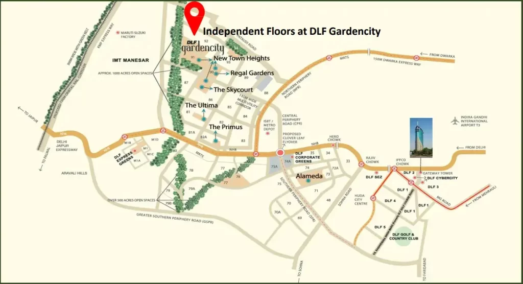 DLF Garden City Floors Location Map